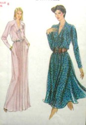 7763 BELTED BLOUSON COLLAR DRESS LENGTHS 70s PATTERN 8